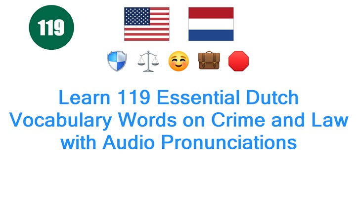 Learn 119 Essential Dutch Vocabulary Words on Crime and Law with Audio Pronunciations